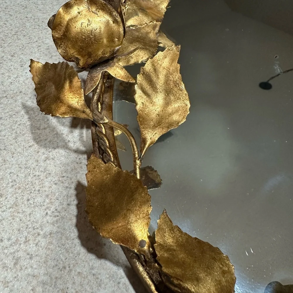 Antique Gold Leaf Oval Mirror